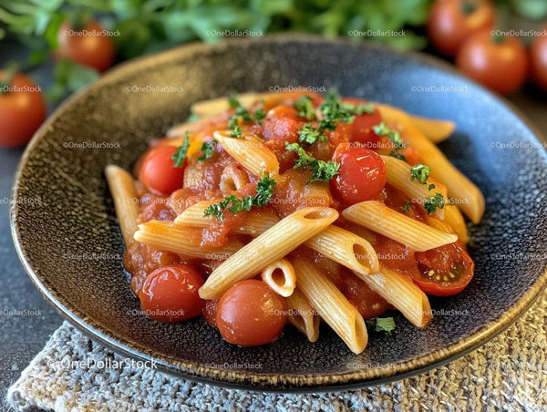 Delicious Penne Pasta with Cherry Tomatoes and Fresh Herbs