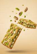 Nutty Pistachio Energy Bar Stretching Apart