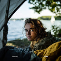 Before and after Outdoor LUT Pack effect