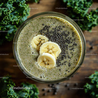 Healthy Green Smoothie with Banana and Chia Seeds