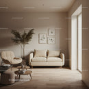 Minimalist Living Room with Beige Sofa and Indoor Plant