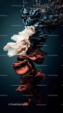 Colorful Satin Scarves Flowing in Artistic Textile Composition