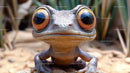 Close-up of Whiptail Gecko Facing Camera on Sandy Terrain