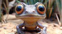 Close-up of Whiptail Gecko Facing Camera on Sandy Terrain