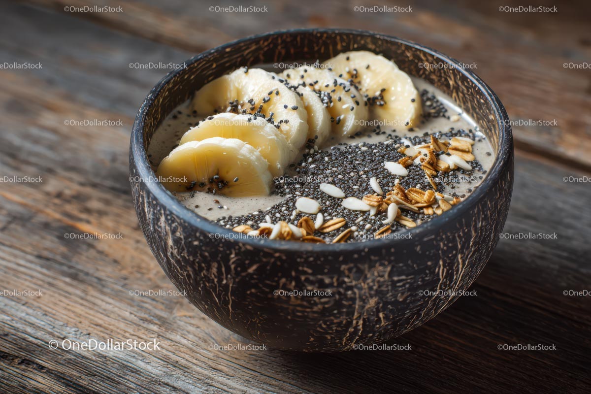 Delicious Acai Bowl with Fresh Fruits and Chia Seeds