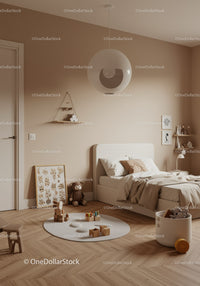Cozy Children's Bedroom with Wooden Floor and Play Area
