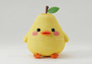 Yellow Plush Duck Toy with Green Leaf and Orange Beak