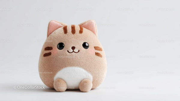 Cute Plush Cat Toy With Round Shape