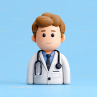 Friendly Doctor Figurine with Stethoscope for Healthcare Professionals