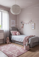 Cozy Modern Kid's Bedroom with Pink and Gray Decor and Playful Accents