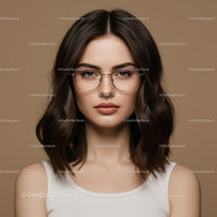 Stylish young woman wearing glasses with confident expression