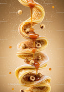 Swirling Pancakes with Hazelnuts and Dripping Honey