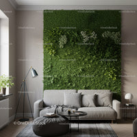 Modern Living Room with Green Wall and Cozy Sofa for Stylish Interior Design