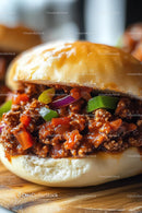 Juicy Beef Burger with Fresh Vegetables in Soft Sandwich Bun