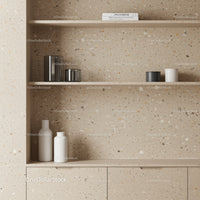 Stylish Modern Shelves with Terrazzo Background for Interior Design