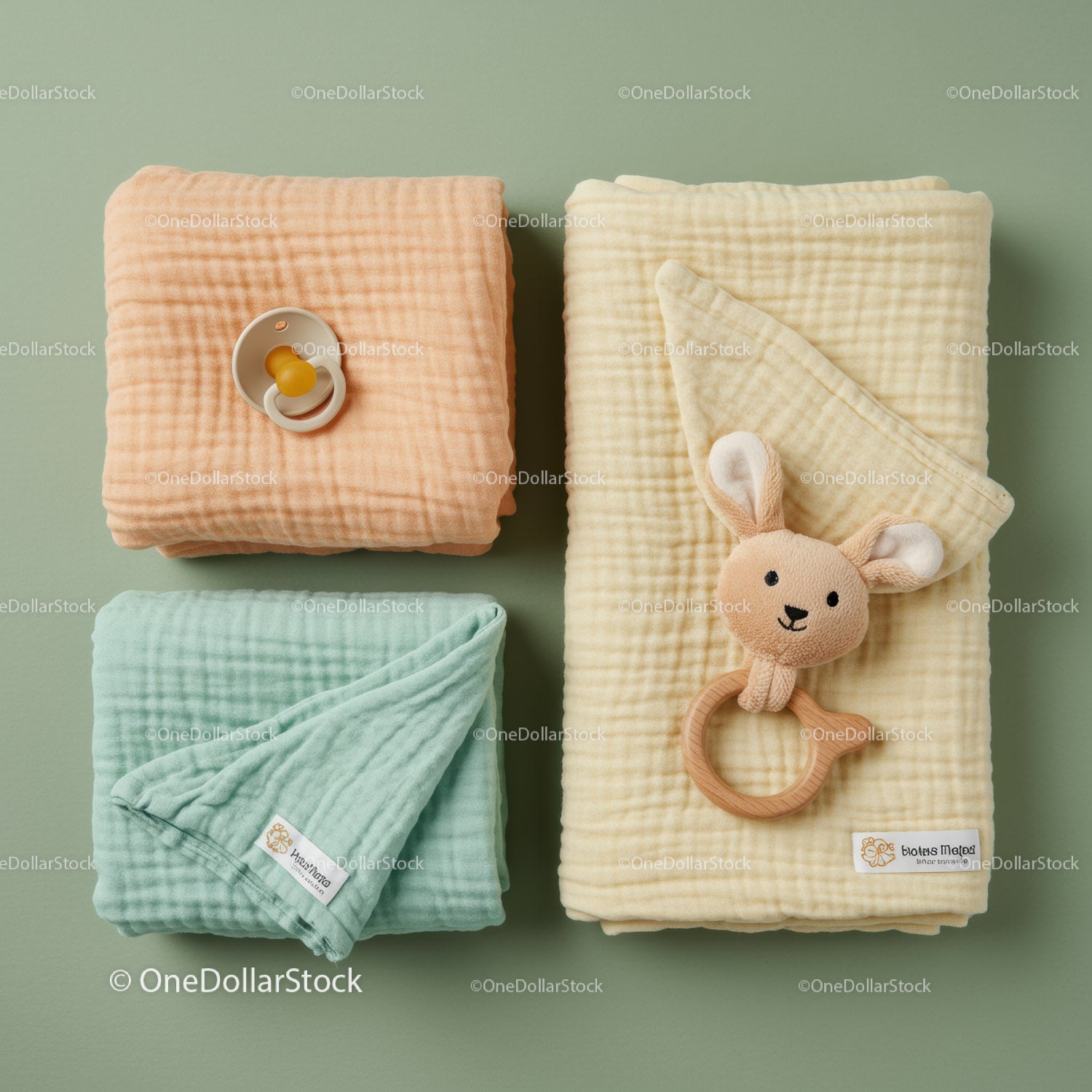 Soft Baby Blankets with Pacifier and Bunny Teether Toy