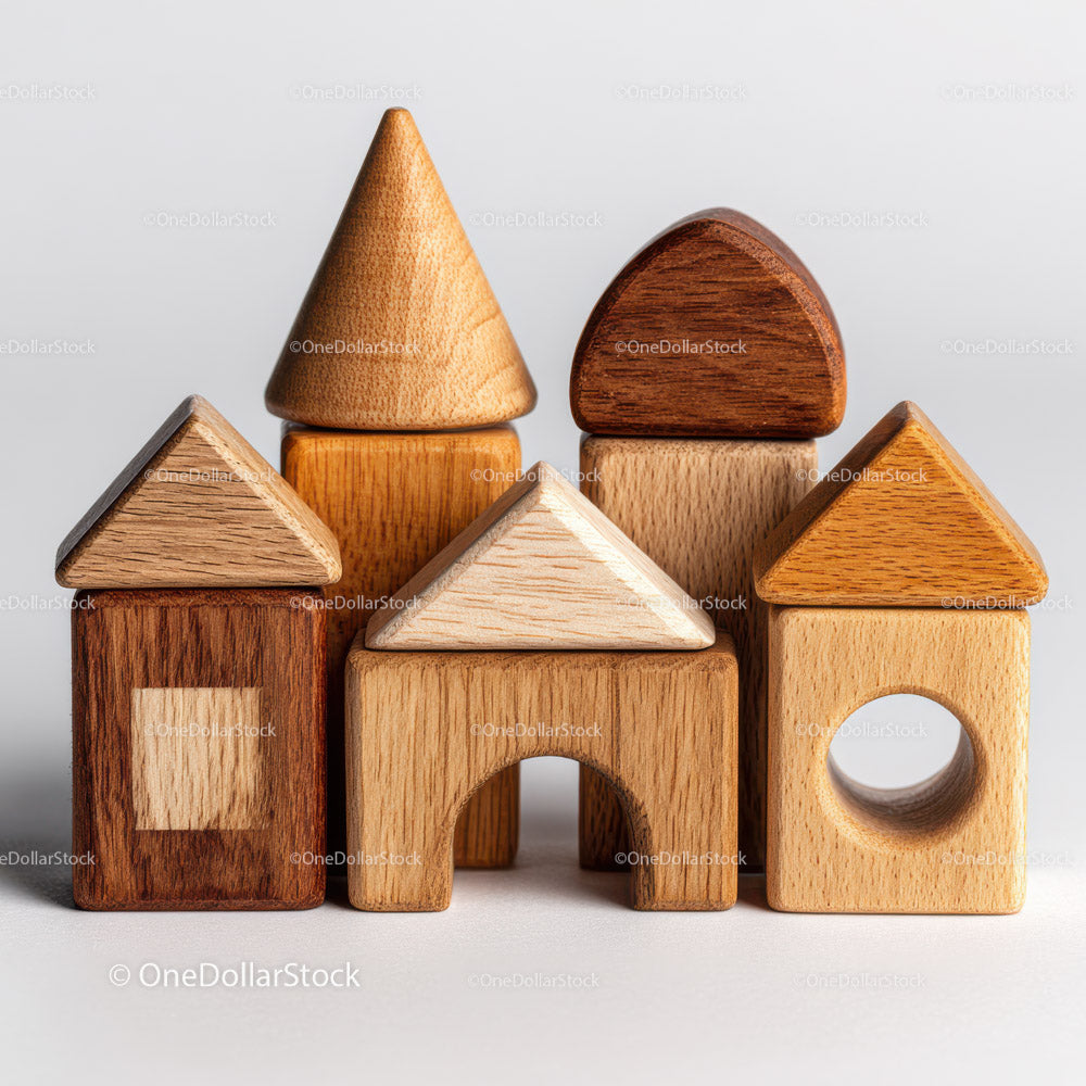 Colorful Wooden Building Blocks for Kids Educational Play and Decor