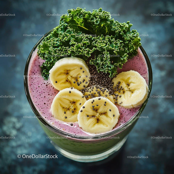 Vibrant Kiwi Berry Smoothie in Fresh Glass