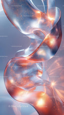 Abstract Metallic Ribbon with Light Effects for Modern Design