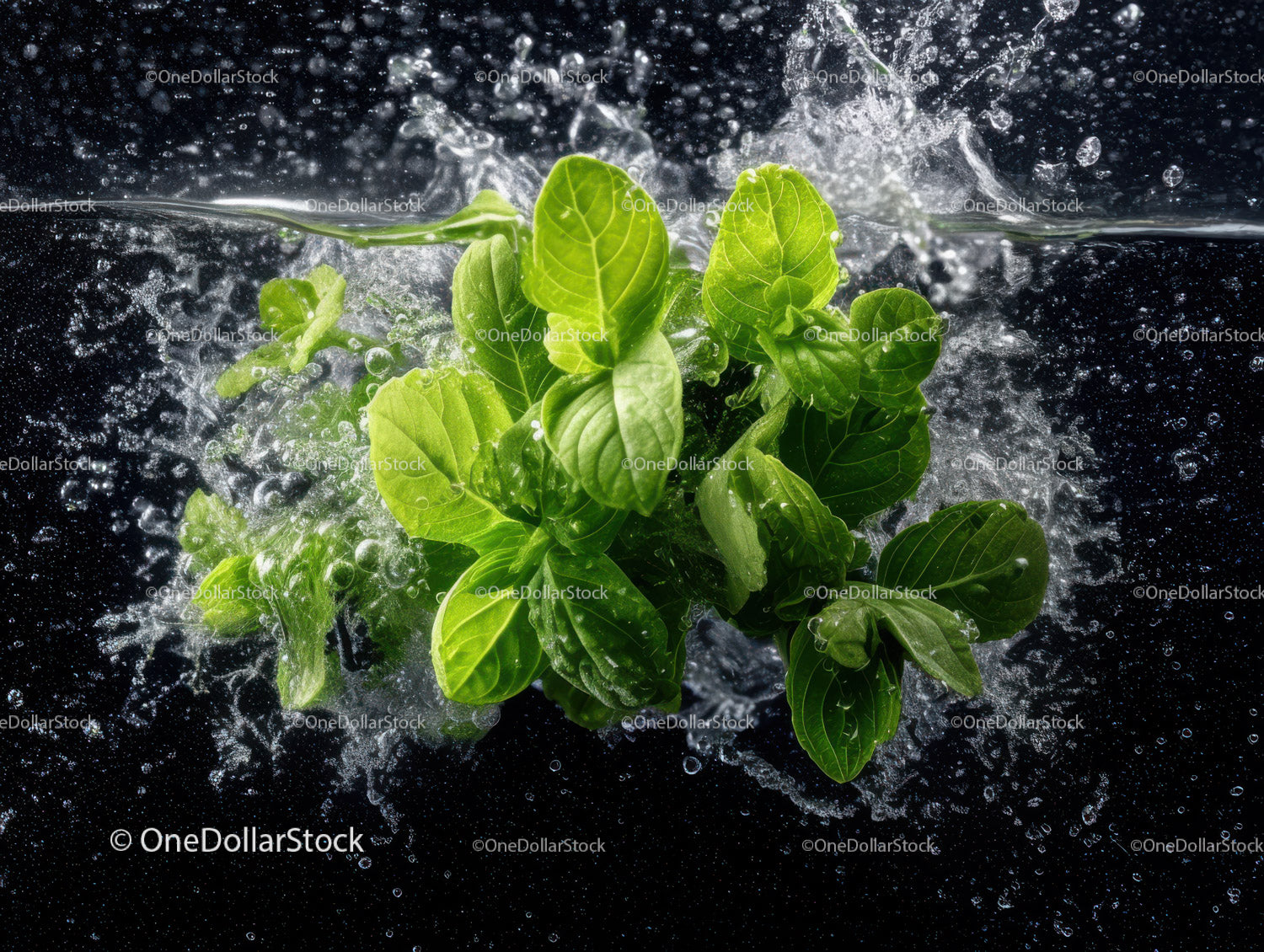 Fresh Green Lettuce Leaves Splashing Water in Motion