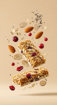 Nut and Cranberry Granola Bars with Oats and Seeds