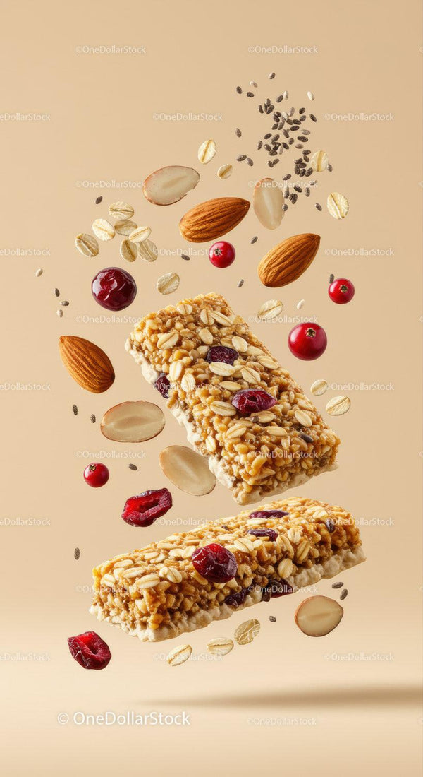Nut and Cranberry Granola Bars with Oats and Seeds