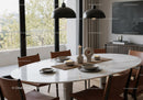 Contemporary Dining Room with Marble Table and Modern Decor