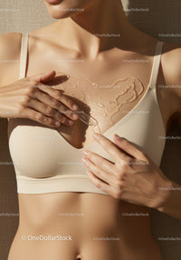 Close-Up of Woman Applying Moisturizing Gel on Chest for Skin Hydration
