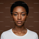 Close-up of Beautiful African Woman with Clear Skin and Freckles