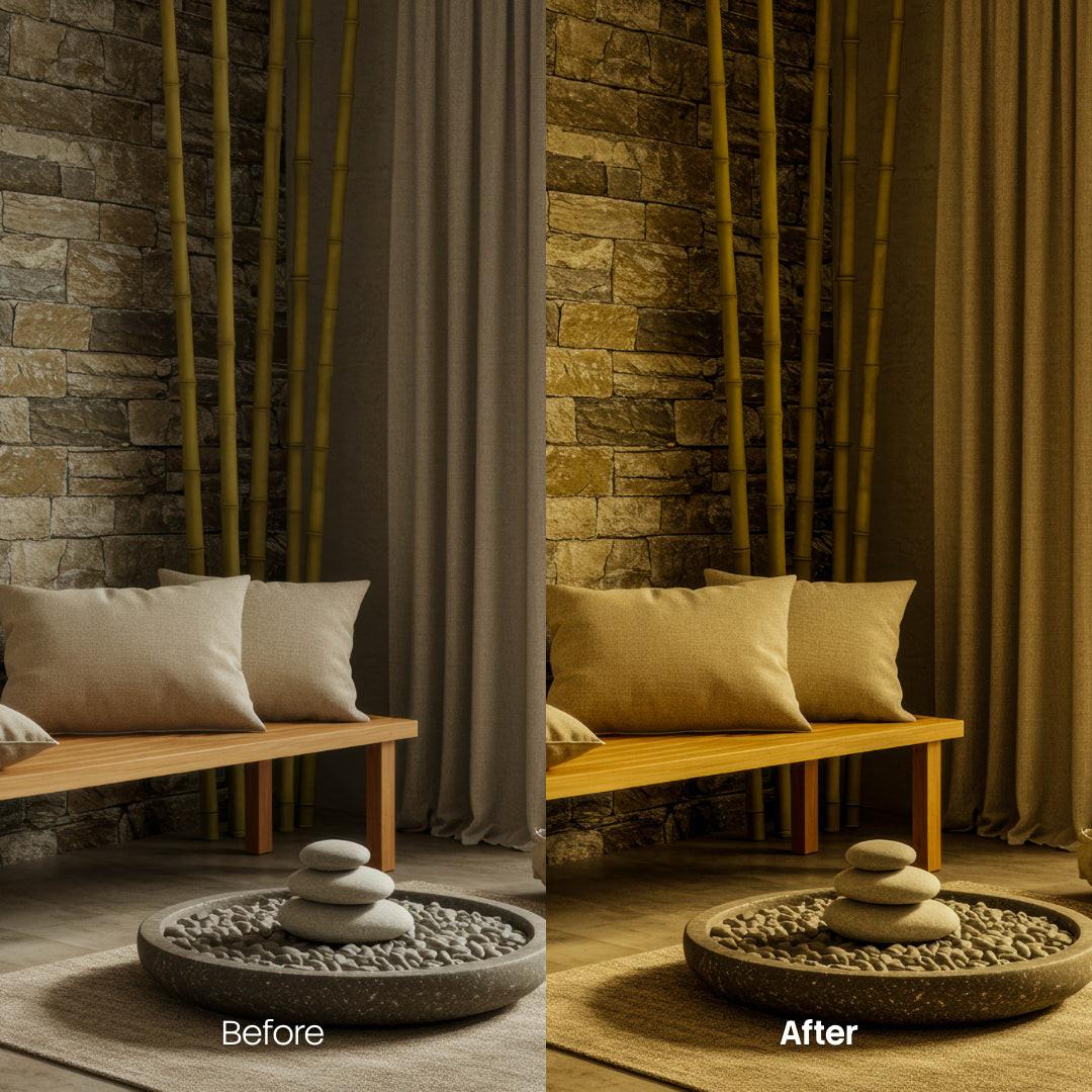 interior photography edit with Dark Interior Lightroom presets