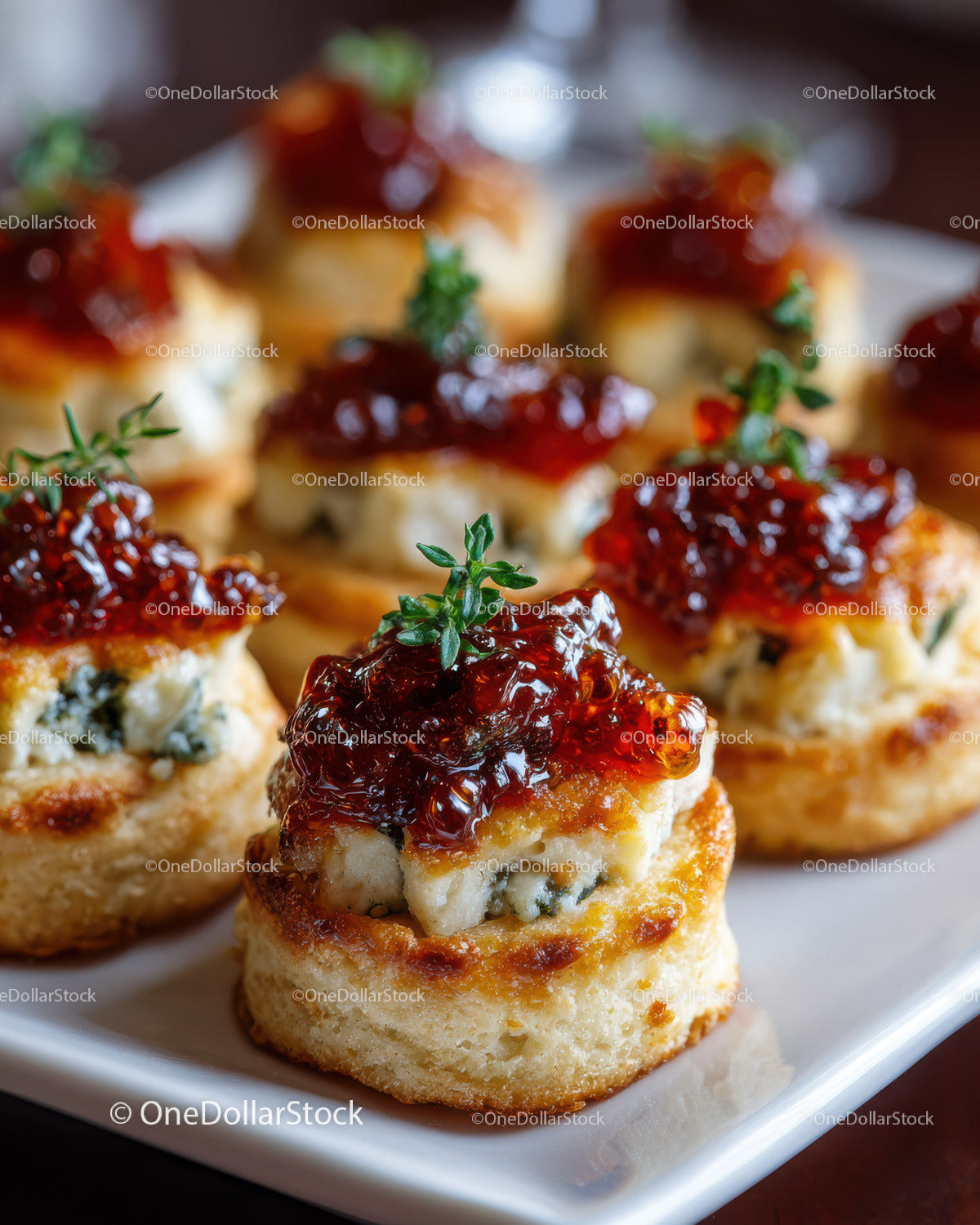 Delicious Blue Cheese and Walnut Canapes with Fig Jam