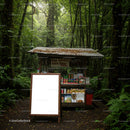 Small Food Stand Surrounded by Lush Green Forest