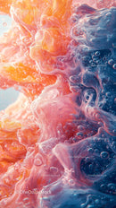 Abstract Fluid Paint Swirls in Vibrant Pastel Colors for Artistic Design