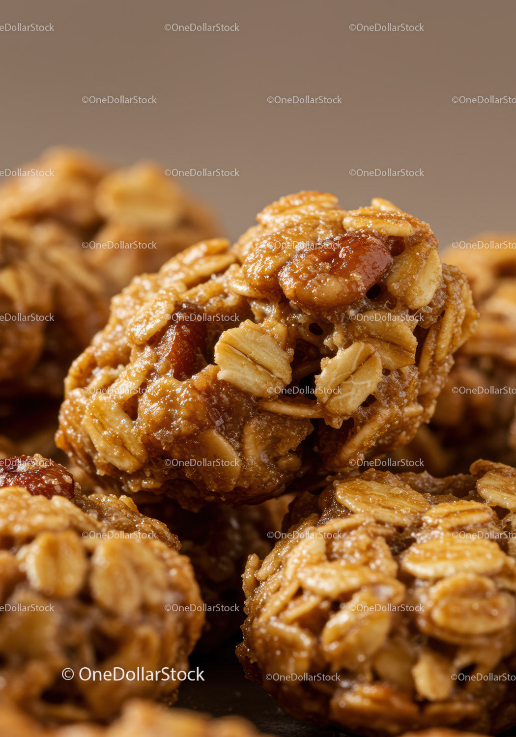 Close-up of Homemade Oat and Nut Granola Clusters