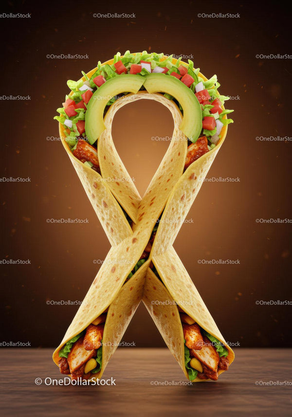 Two Wrapped Chicken Burritos Forming an X Shape