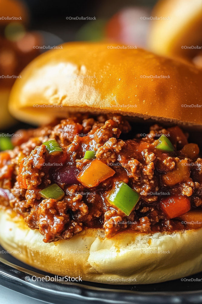 Soczysty cheeseburger z zieloną papryką i roztopionym serem