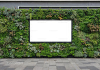 Urban Vertical Garden with Blank Advertising Board