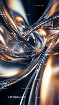 Elegant Metallic Swirl Abstract for Modern Digital Art