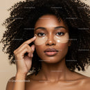 Young Woman with Eye Patches and Natural Makeup for Skincare