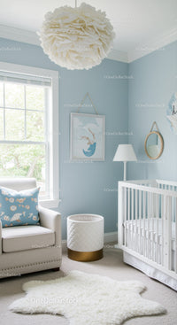Bright Modern Nursery with Baby Crib and Soft Decor