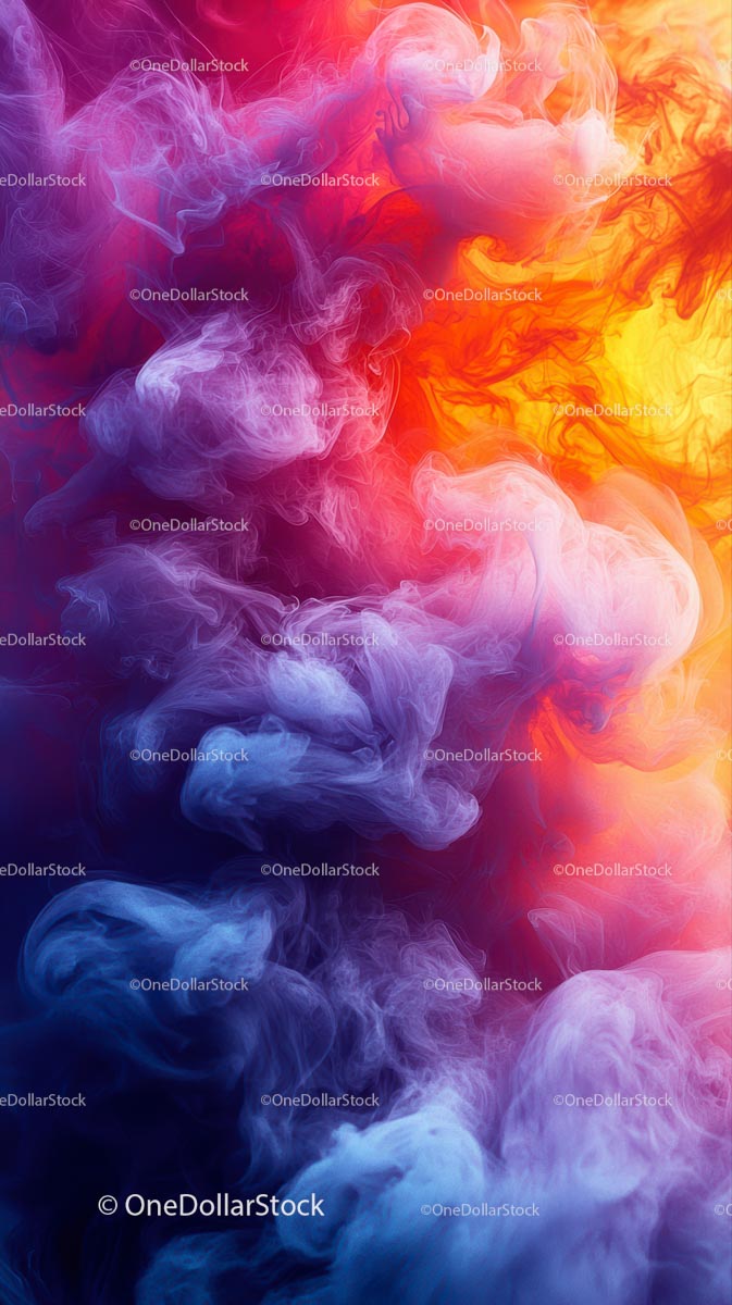Vibrant Colored Smoke Art with Dynamic Fluid Motion Background