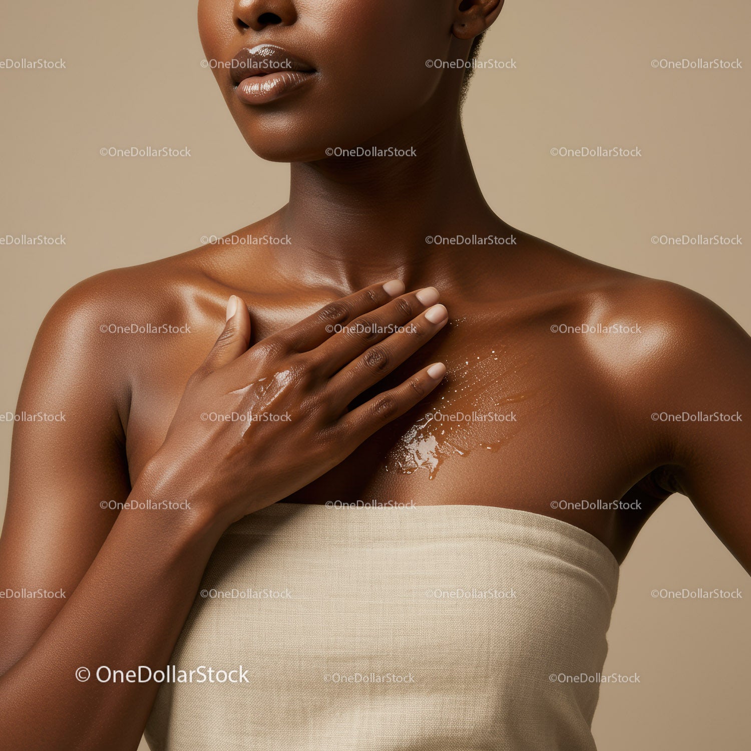 Elegant Portrait of a Dark-Skinned Woman with Smooth Skin and Confident Expression