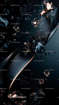 Abstract Metallic Fluid with Shimmering Liquid Metal and Light Reflections