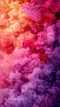 Vibrant Smoke and Ink Explosion in Various Colors for Artistic Background