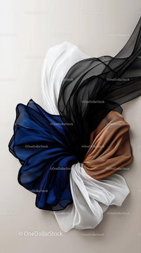 Elegant Colorful Silk Scarves Display with Textured Layers