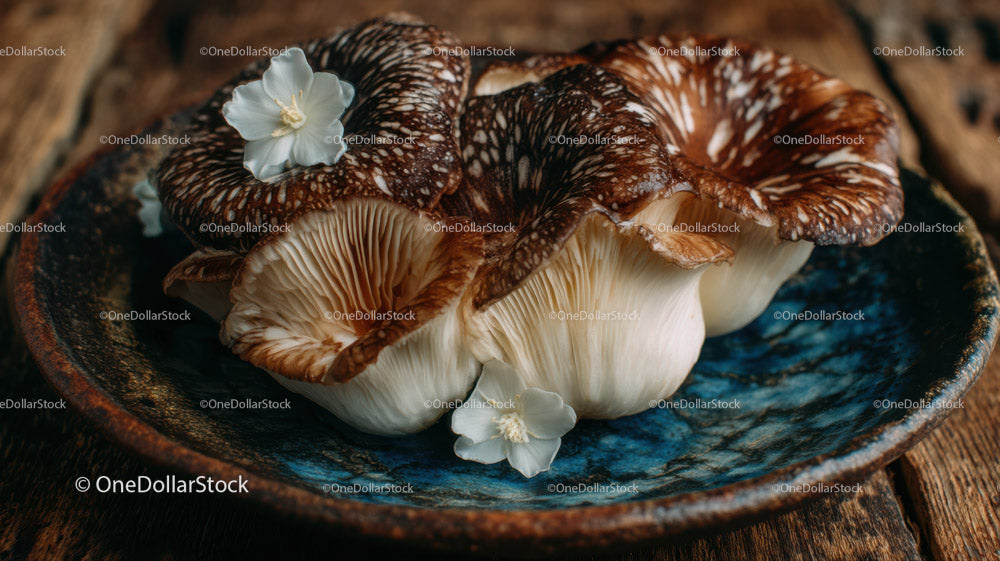 Brown Mushrooms in a Rustic Ceramic Dish for Gourmet Cooking
