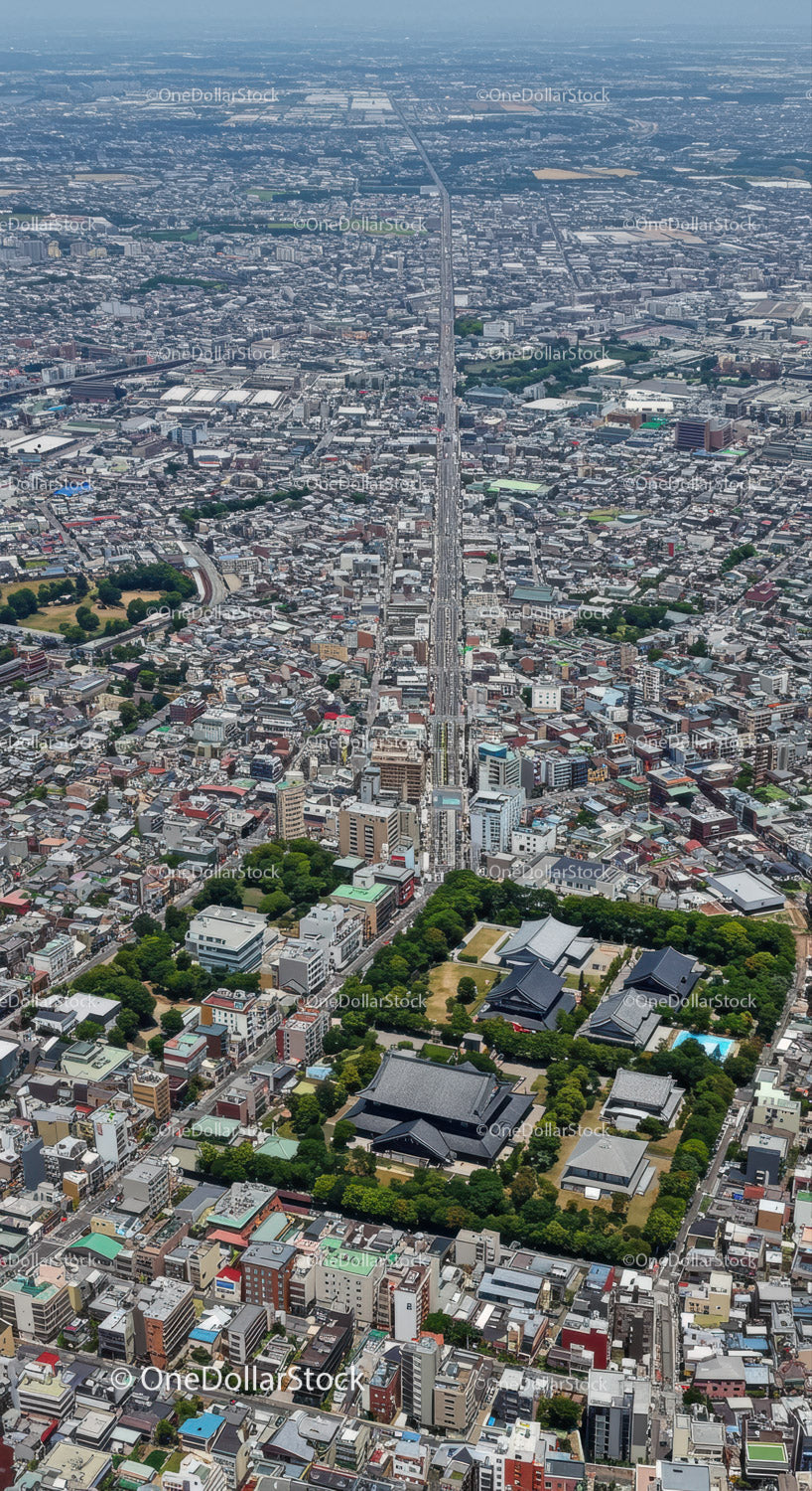 Aerial View of Modern Cityscape with Dense Buildings and Skyscrapers