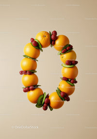 Creative Fruit Circle with Oranges Strawberries and Kiwi