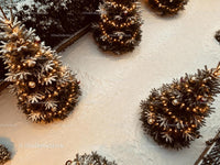 Snow-Covered Christmas Trees with Warm Lights