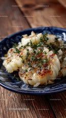 Roasted Cauliflower with Garlic and Thyme on Black Plate
